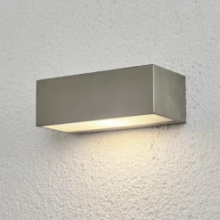 Lindby udendørs væglampe Leonora, 20 cm, kantet, stål
