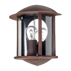 Lindby udendørs væglampe Maelis, rustbrun, metal, 27 cm, E27