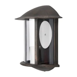 Lindby udendørs væglampe Maelis, rustbrun, metal, 27 cm, E27