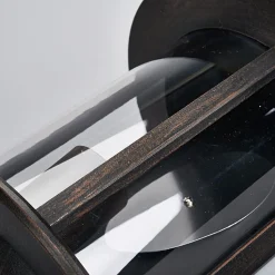 Lindby udendørs væglampe Maelis, rustbrun, metal, 27 cm, E27