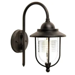Lindby udendørs væglampe Meret, højde 37 cm, rustfarvet, aluminium