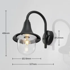 Lindby udendørs væglampe Nalevi, 41 cm, saltvandsresistent, E27, IP44