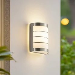 Lindby udendørs væglampe Noyan, 20 cm, stål, IP44, E27