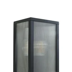 Lindby udendørs væglampe Peldar, 26 cm, riflet, IP44, E27