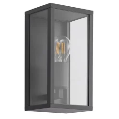 Lindby udendørs væglampe Peldar, klar, 1 lyskilde, 26 cm, metal