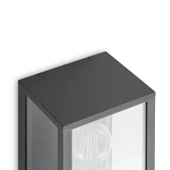 Lindby udendørs væglampe Peldar, klar, 1 lyskilde, 26 cm, metal