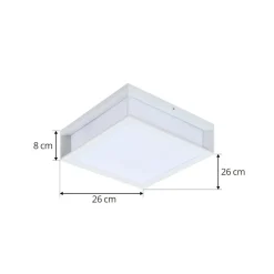 Lindby udendørs væglampe Sivana, hvid, aluminium, 26 cm x 26 cm