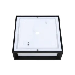 Lindby udendørs væglampe Sivana, sort, aluminium, 26 cm x 26 cm