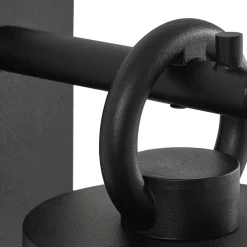 Lindby udendørs væglampe Yrene, 20cm, sort, sensor, riffel