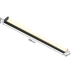Lindby Ulisan LED-væglampe til bad, rund, 88,8 cm