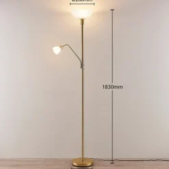 Lindby uplight Jost, 180 cm, messing, læselampe, E27