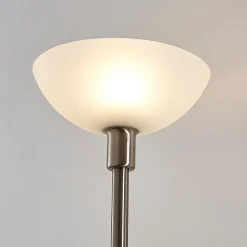 Lindby uplight Jost, 180 cm, nikkelfarvet, læselampe