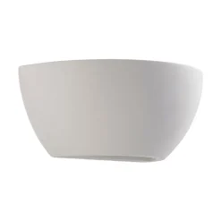 Lindby uplight væglampe Jimmy, hvid, gips, halvcirkelformet, 24 cm, E14