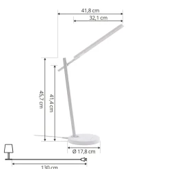 Lindby Valtorin LED-bordlampe, hvid