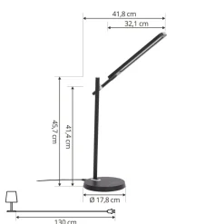 Lindby Valtorin LED-skrivebordslampe, sort