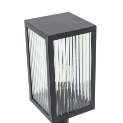 Lindby vejlampe Bolgar, sort, metal, glas, 15 cm