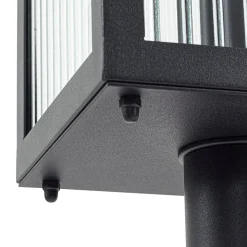 Lindby vejlampe Bolgar, sort, metal, glas, 15 cm