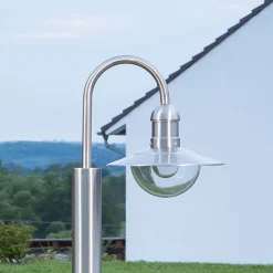 Lindby vejlampe Damion, 140 cm, stål, E27, IP44