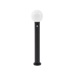 Lindby vejlampe Dangan, hvid, 90 cm, glas, sensor