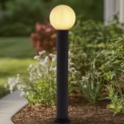 Lindby vejlampe Dangan, hvid, højde 90 cm, glas, metal