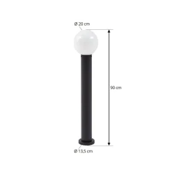 Lindby vejlampe Dangan, hvid, højde 90 cm, glas, metal