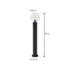 Lindby vejlampe Dangan, klar, højde 90 cm, glas, metal