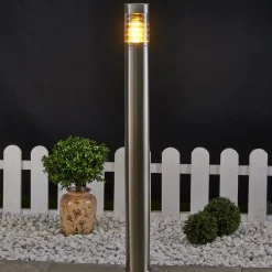 Lindby vejlampe Enja, 100 cm, stål, IP44, E27