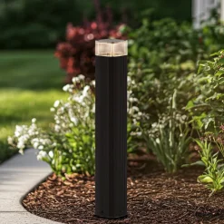 Lindby vejlampe Halvar, 50 cm, sort, IP65, GU10