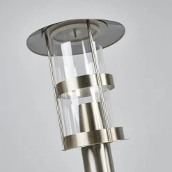 Lindby vejlampe Noemi, grå, stål, 80 cm, IP44