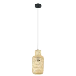 Lindby Venora hængelampe, Ø 15 cm, bambus, E27