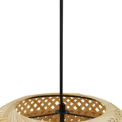 Lindby Venora hængelampe, Ø 40 cm, i ét plan, bambus, E27