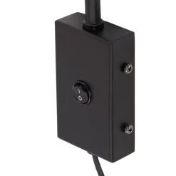 Lindby væglampe Adrik, sort, metal, med stikprop