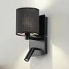 Lindby væglampe Aiden, 30 cm, sort, LED-læselampe, E14