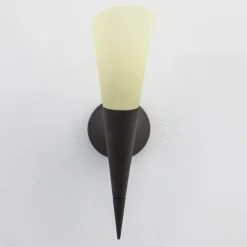 Lindby væglampe Alva, rustfarvet, glas, 34 cm høj, E14