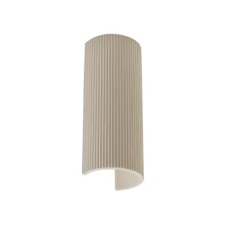 Lindby væglampe Colja, rund, højde 30,5 cm, gips, beige