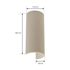 Lindby væglampe Colja, rund, højde 30,5 cm, gips, beige