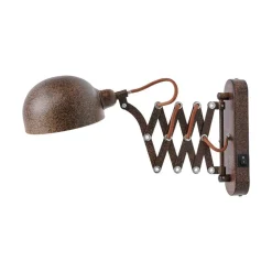 Lindby væglampe Curtis, rustfarvet, justerbar, 57 cm, E14