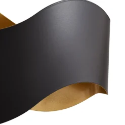Lindby væglampe Dailin, sort/guld, 30 cm, metal