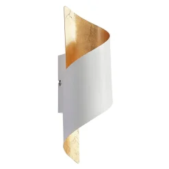 Lindby væglampe Desirio, hvid/guld, 35 cm, metal