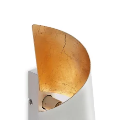 Lindby væglampe Desirio, hvid/guld, 35 cm, metal