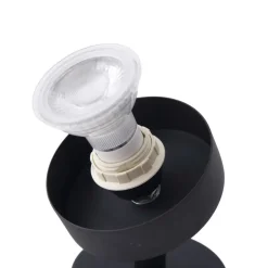 Lindby væglampe Ediz, GU10, sort, træ, Ø 12,7 cm