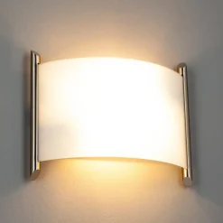 Lindby væglampe Filippa, 31 cm, nikkel, glas, E27