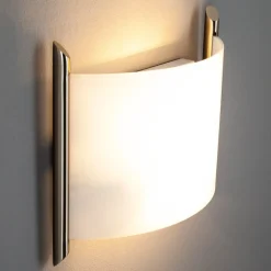 Lindby væglampe Filippa, 31 cm, nikkel, glas, E27