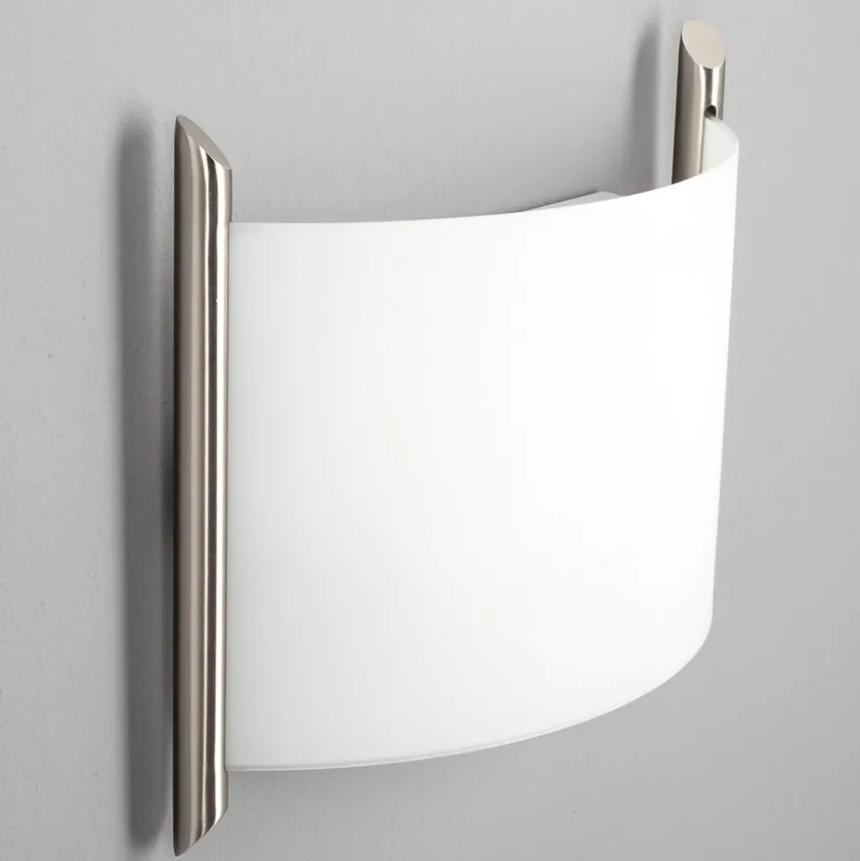Lindby væglampe Filippa, 31 cm, nikkel, glas, E27