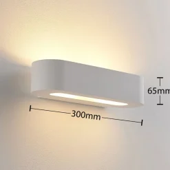 Lindby væglampe Fioni, hvid, gips, G9, 6,5 cm, kan males