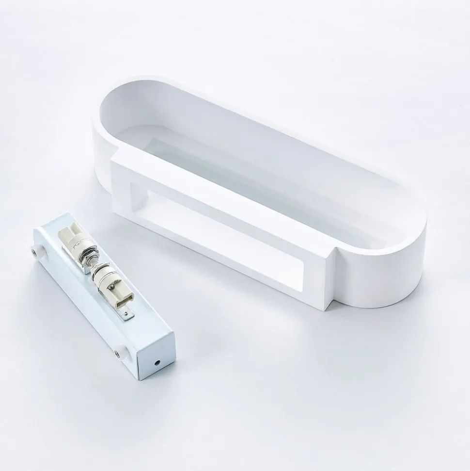 Lindby væglampe Fioni, hvid, gips, G9, 6,5 cm, kan males