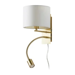 Lindby væglampe Florens, messing, LED-læselampe, 23,5 cm