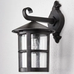 Lindby væglampe Florentine, 35 cm, rustfarvet, aluminium, IP44