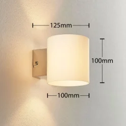 Lindby væglampe Gerrit, hvid, glas, 10 cm høj, op/ned, G9