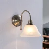 Lindby væglampe Hanna, 18 m, antik messing, metal, glas